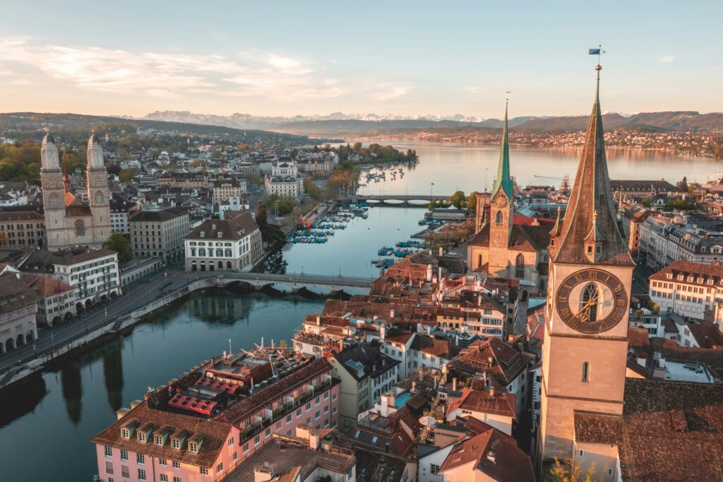 Aerial image of the city Zurich
